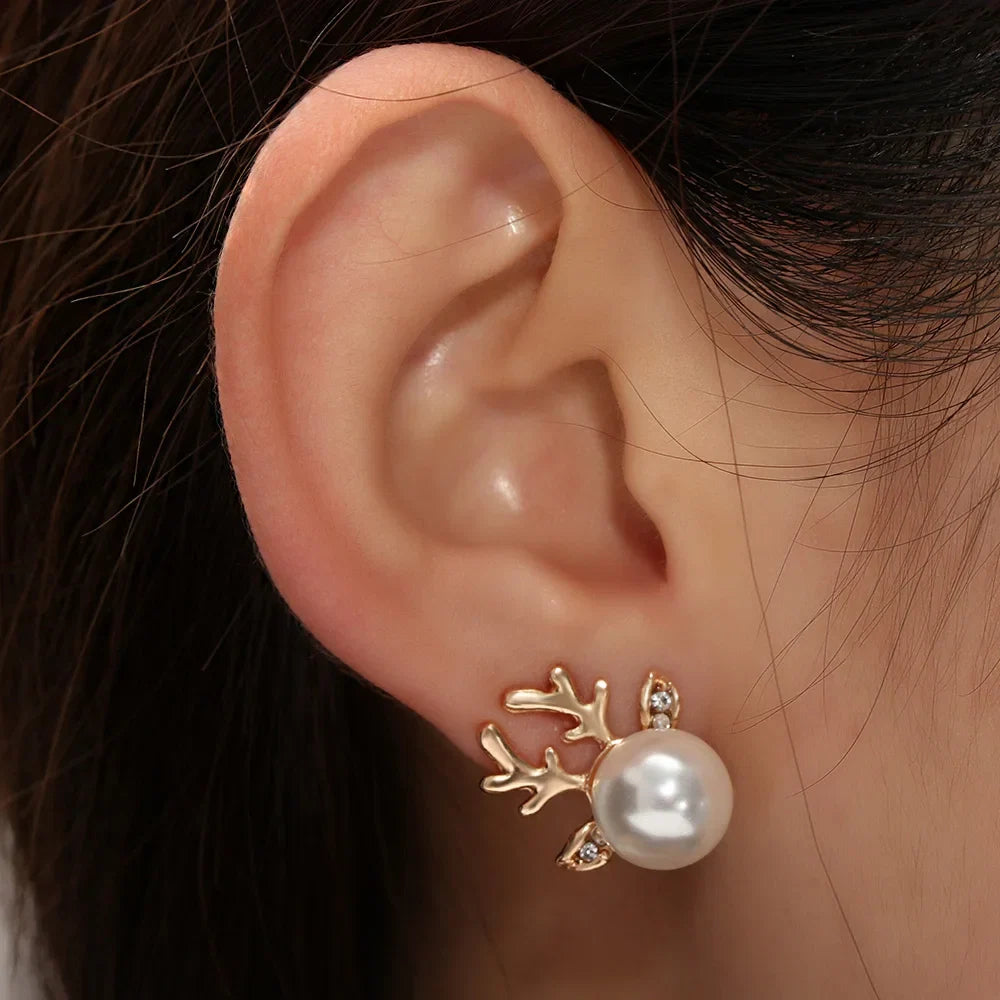 Boucles d'oreilles en perles de renne de Noël