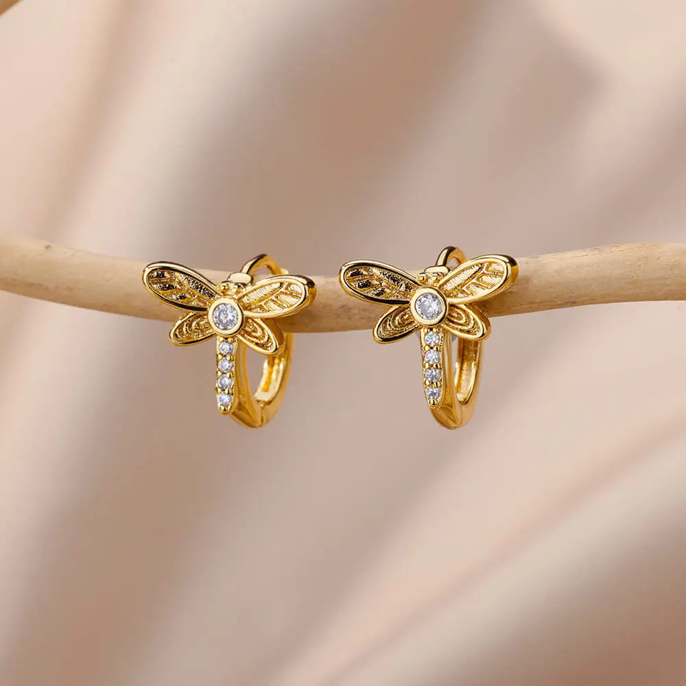 Boucles d'oreilles créoles animaux en cristal