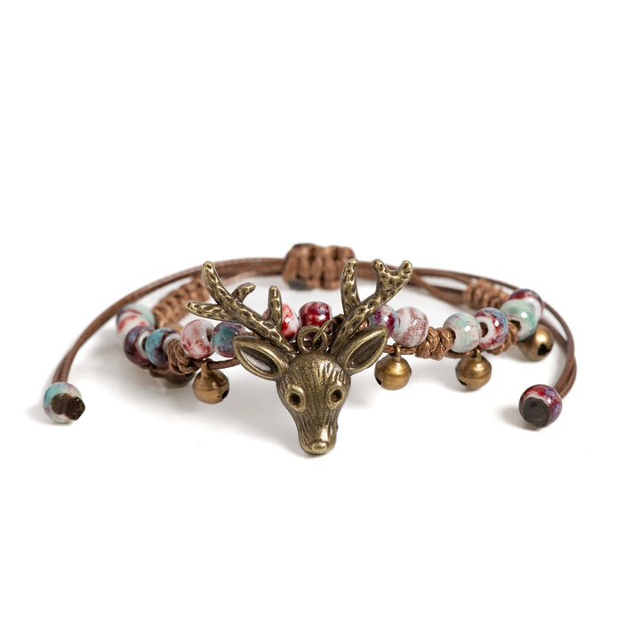 Bracelet en céramique fait main avec charme de faon