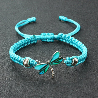 Bracelet Tissé à la Main Rêves de Libellule