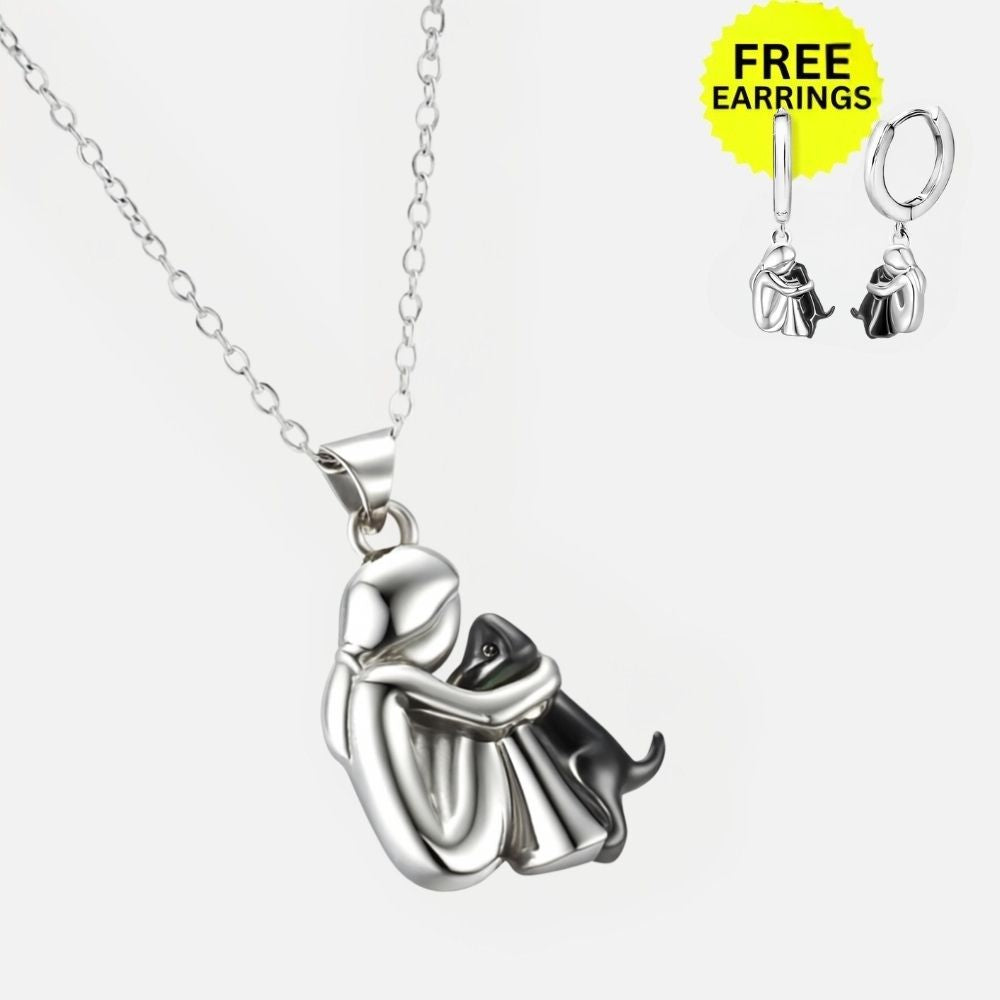Collier Pendentif Câlin avec Boucles d'Oreilles Bonus – Offre Limitée