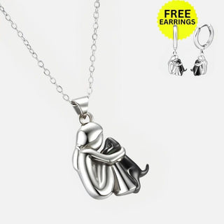 Collier Pendentif Câlin avec Boucles d'Oreilles Bonus – Offre Limitée