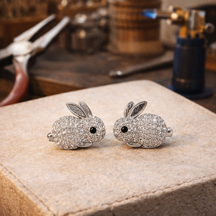 Boucles d'oreilles en cristal de lapin mignon