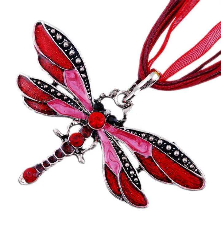 Pendentif en Forme de Libellule en Cristal