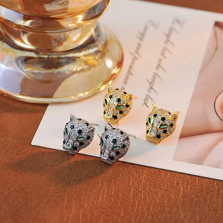 Boucles d'oreilles en cristal léopard coloré