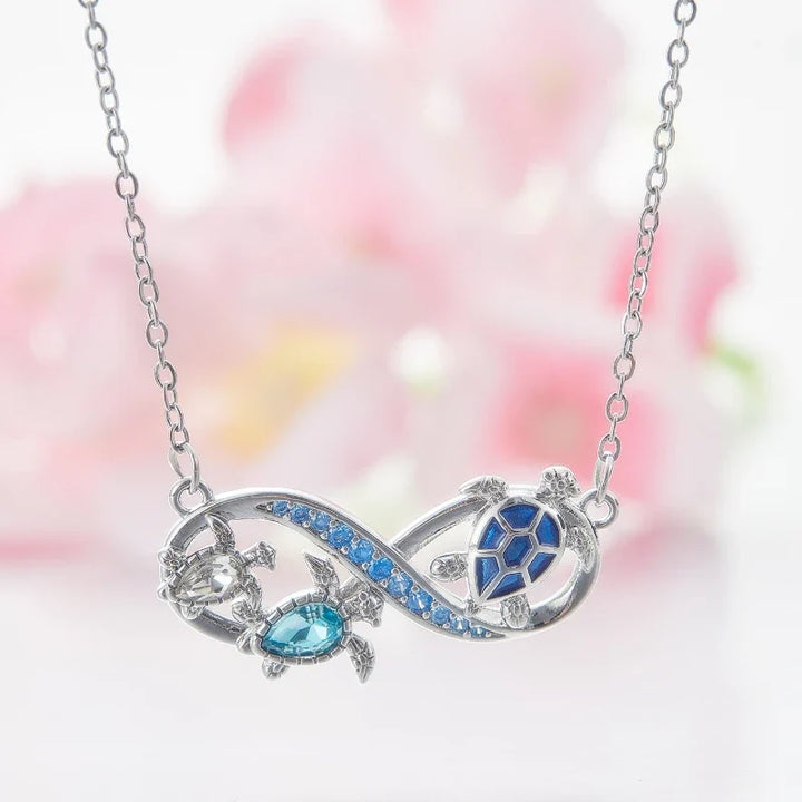 Collier Tortue Infini avec Cristaux Étincelants