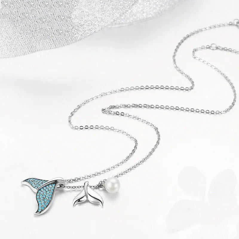 Collier Océan avec Queue de Baleine en Perles