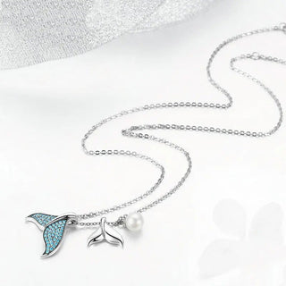 Collier Océan avec Queue de Baleine en Perles