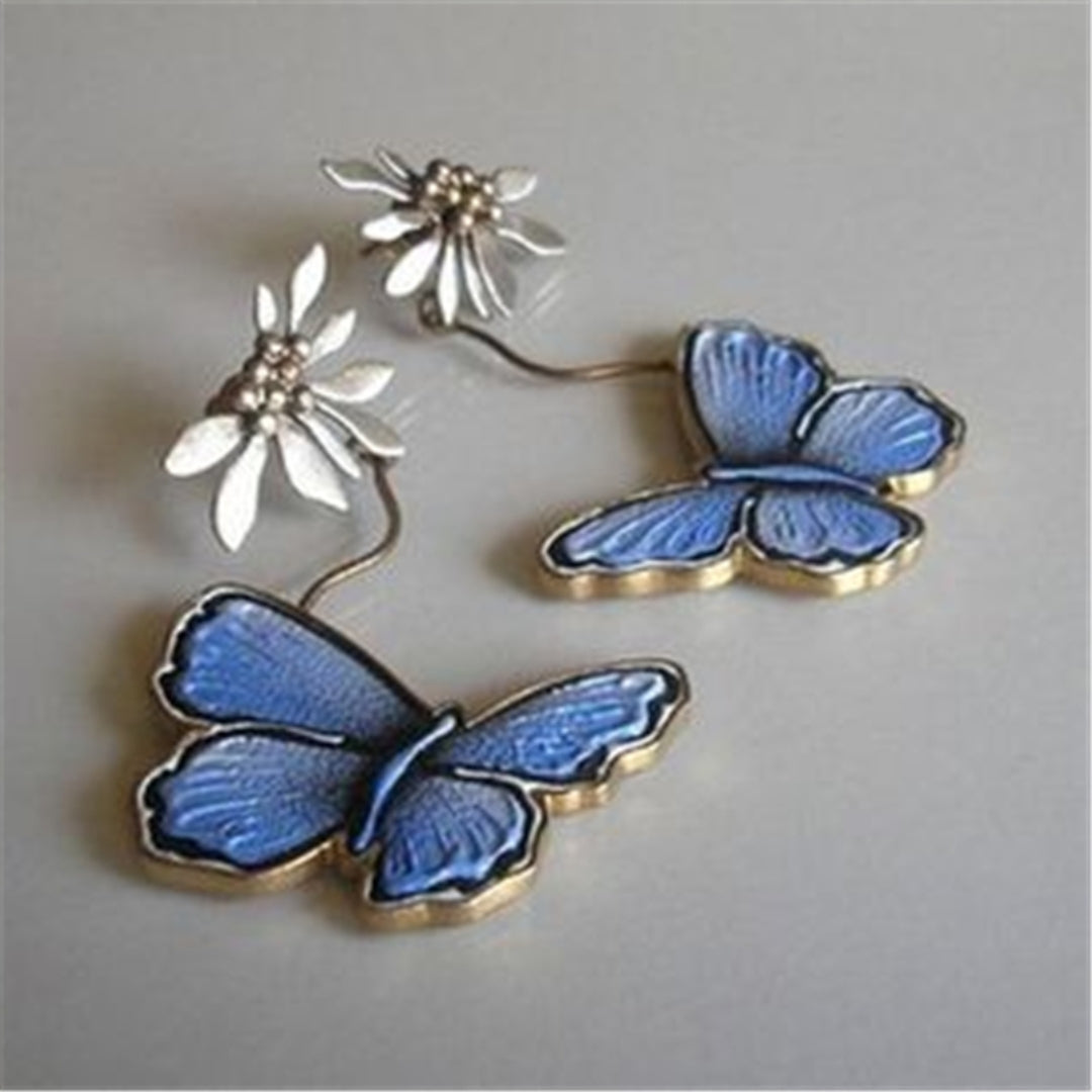 Boucles d'oreilles Vintage Papillon Bleu