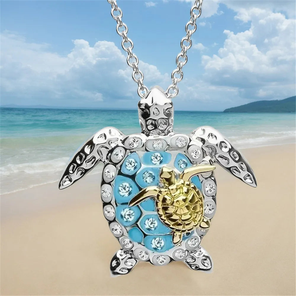 Pendentif Tortue de Mer - Argent Vintage