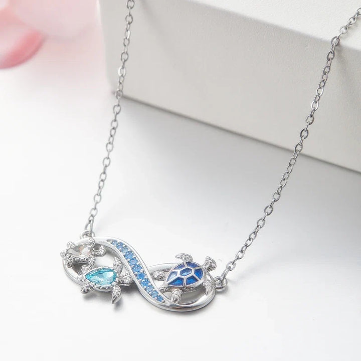 Collier Tortue Infini avec Cristaux Étincelants