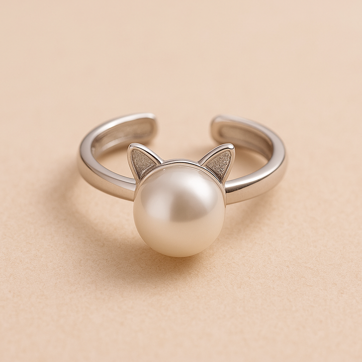 Collier en Perle de Chat Magnifique avec Boucles d'Oreilles et Bague Bonus