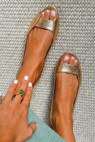 Adelina™ | Sandales Dorées Comfort Chic