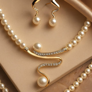 Ensemble de Bijoux Élégant avec Perles