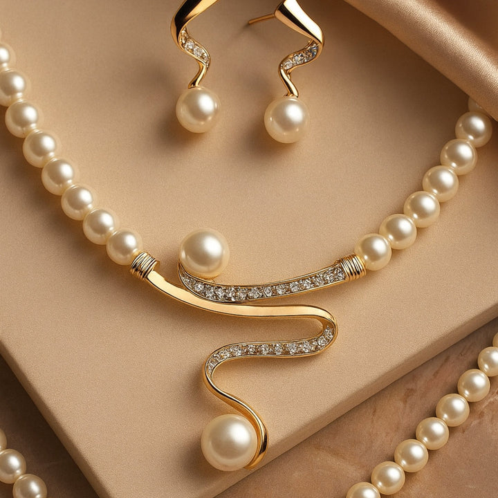 Ensemble de Bijoux Élégant avec Perles
