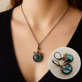 Magnifique Collier Vintage Libellule avec Boucles d'Oreilles Bonus – Offre Limitée