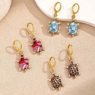 Boucles d'oreilles Huggie Tortue de Mer Charme Océan
