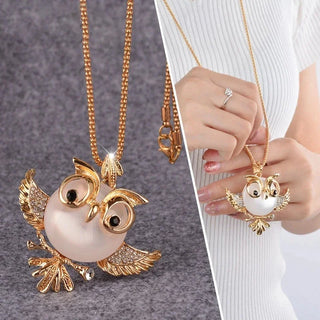 Pendentif Collier Sage Hibou Opale