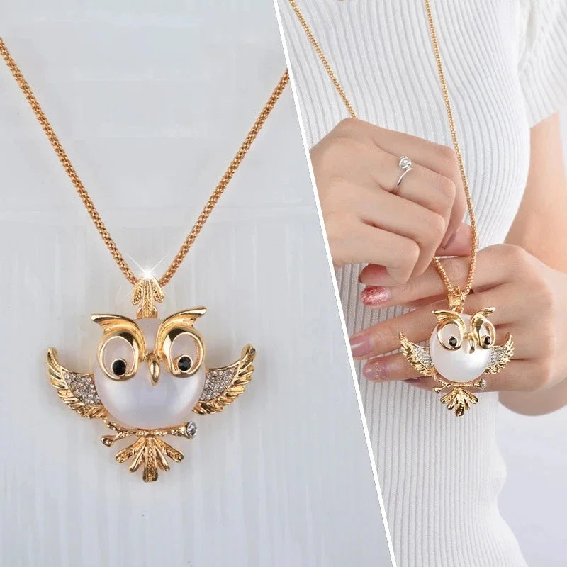 Pendentif Collier Sage Hibou Opale