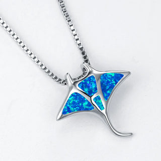 Collier en Opale Bleue Manta Ray
