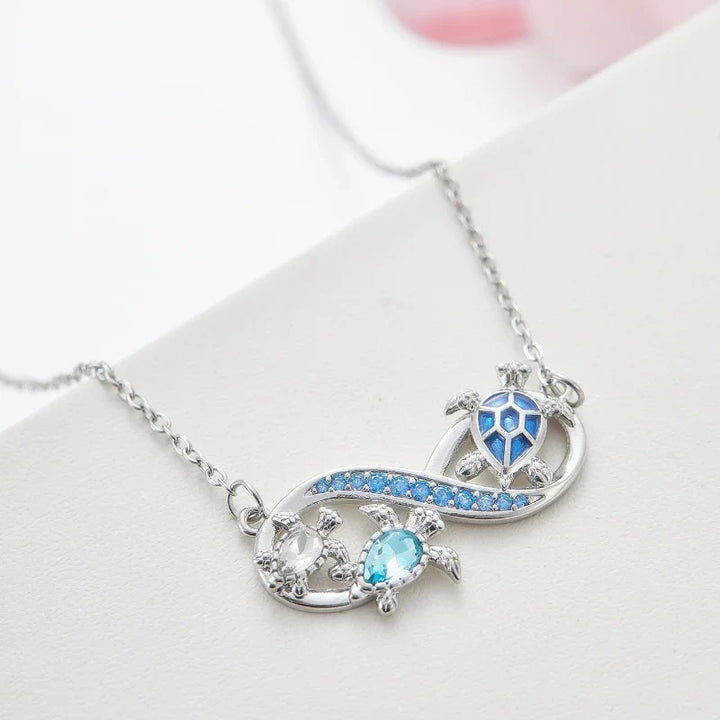 Collier Tortue Infini avec Cristaux Étincelants