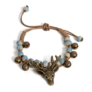 Bracelet en céramique fait main avec charme de faon