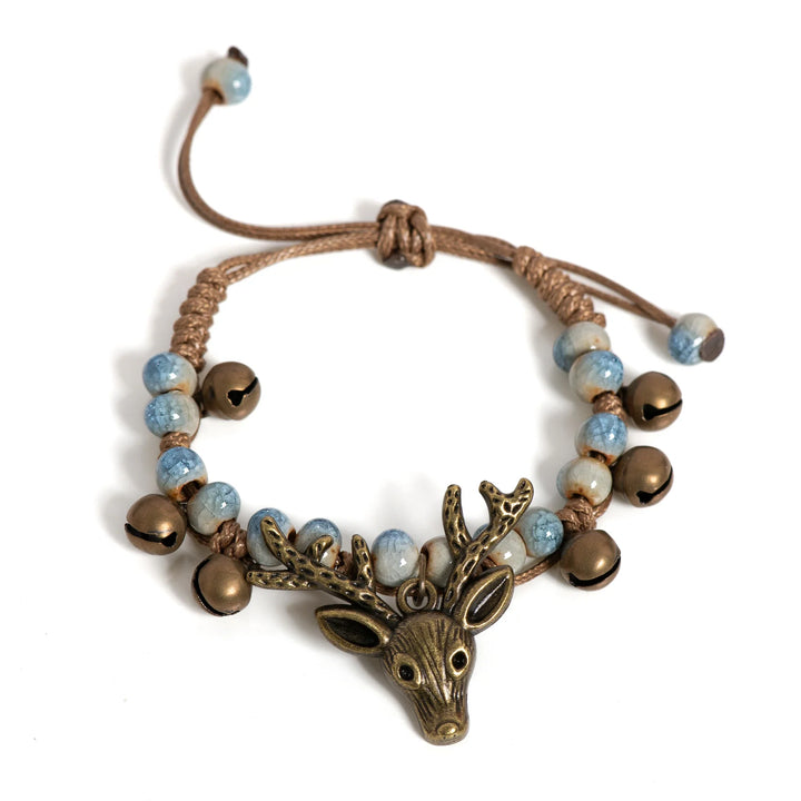Bracelet en céramique fait main avec charme de faon