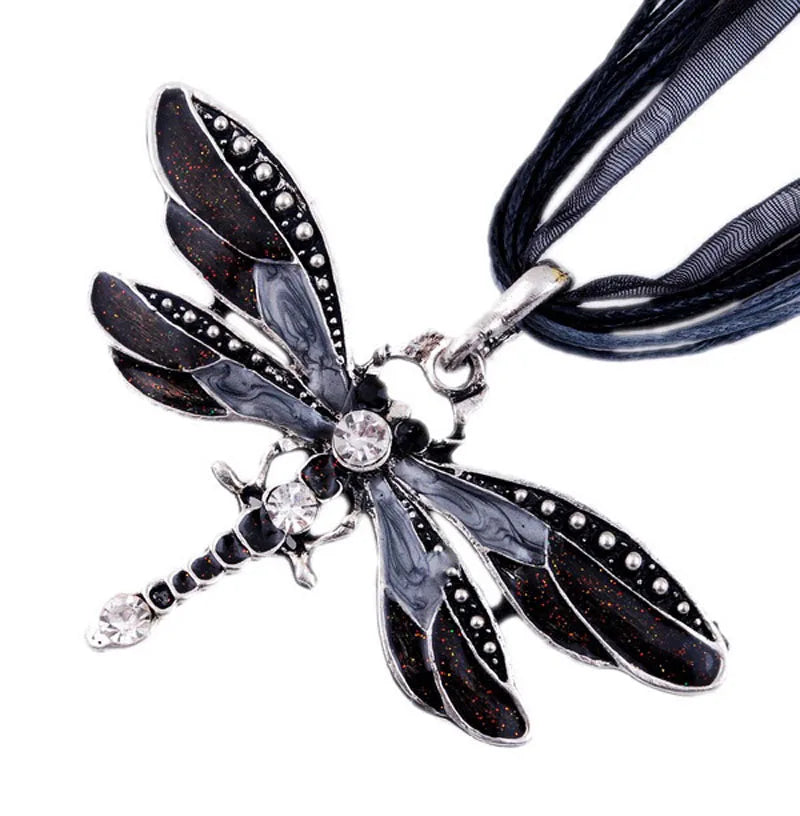 Pendentif en Forme de Libellule en Cristal