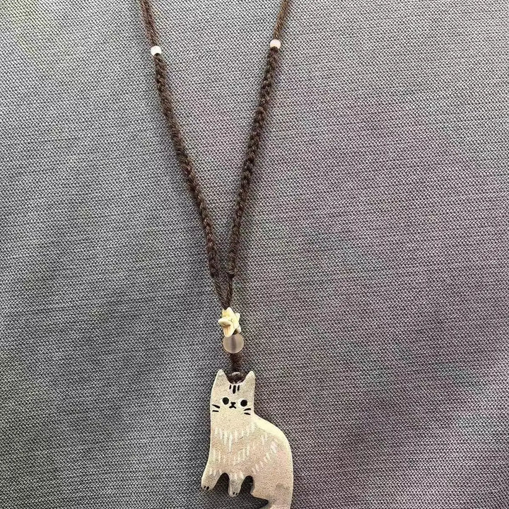 Collier Pendentif Chat Vintage Étoile