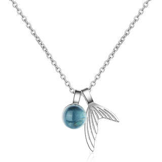 Collier Queue de Sirène en Argent Sterling avec Saphir
