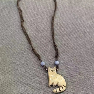 Collier Pendentif Chat Vintage Étoile