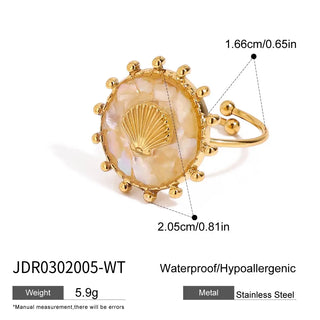 Bague Déclaration Coquillage Étoile de Mer