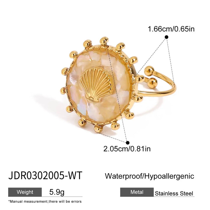Bague Déclaration Coquillage Étoile de Mer