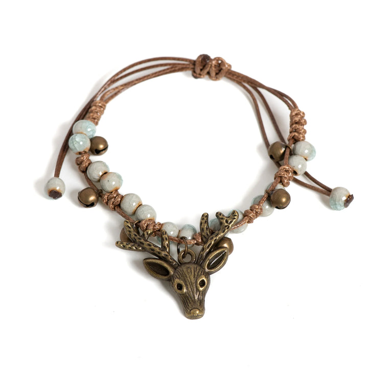 Bracelet en céramique fait main avec charme de faon