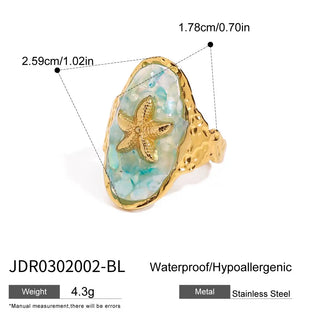 Bague Déclaration Coquillage Étoile de Mer