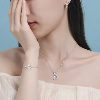 Collier en Argent Sterling Chat Lune