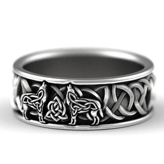 Bague Viking Wolf Pièce Statement