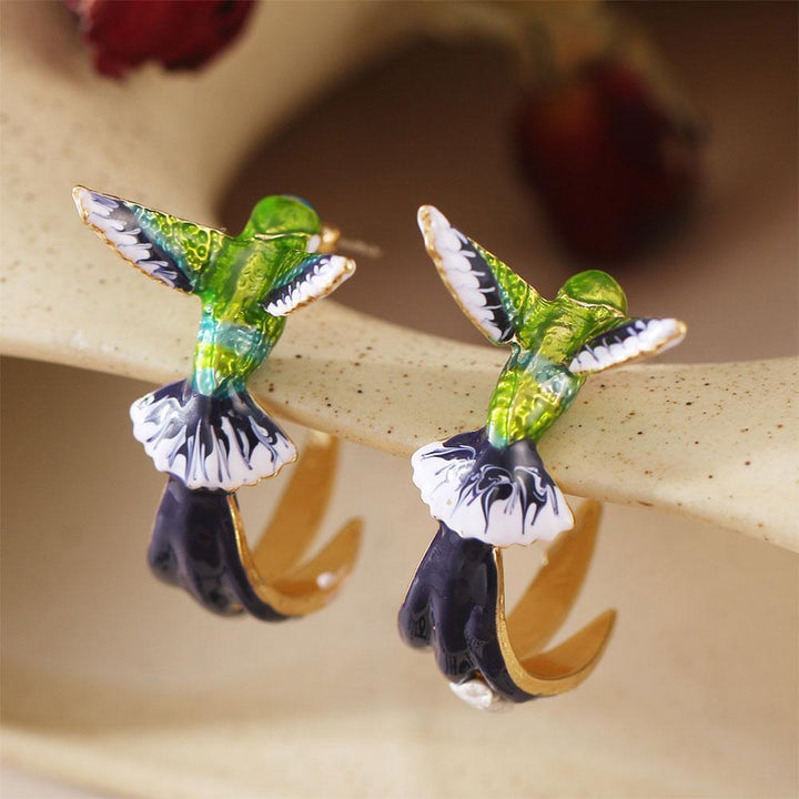 Boucles d'oreilles colibri créatives uniques