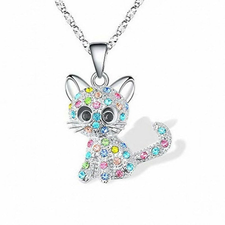 Collier en Zirconia Coloré avec Chatons Argentés