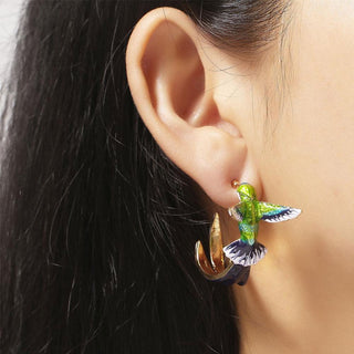 Boucles d'oreilles colibri créatives uniques