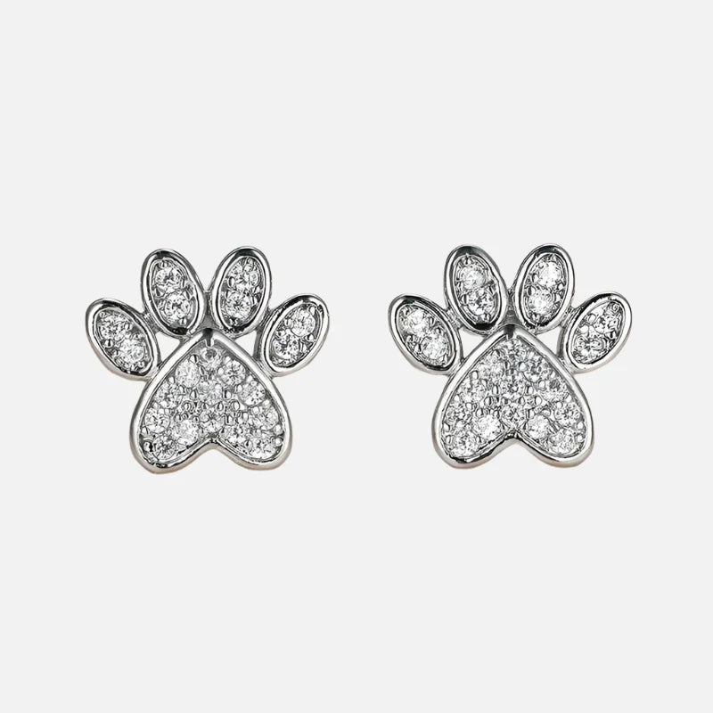 Boucles d'oreilles en zircon blanc – Design en forme de cœur