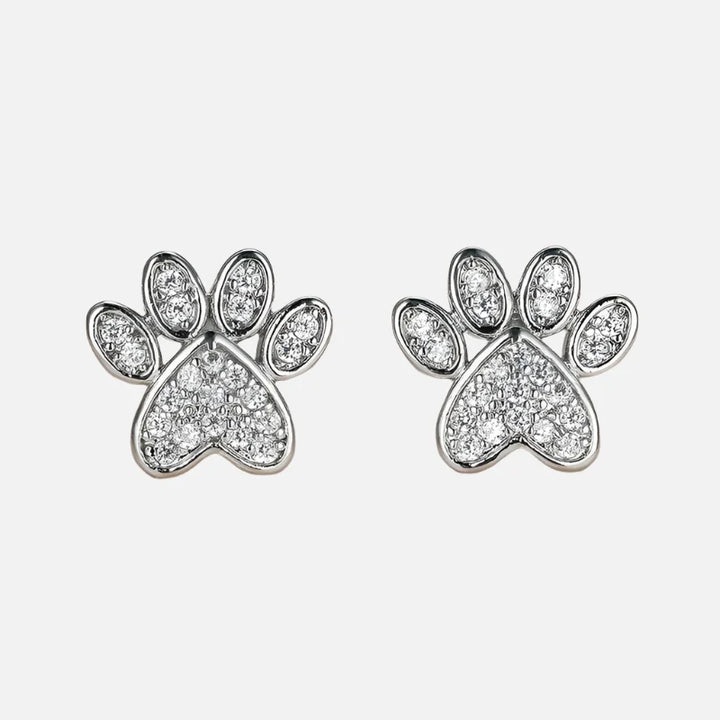 Boucles d'oreilles en zircon blanc – Design en forme de cœur