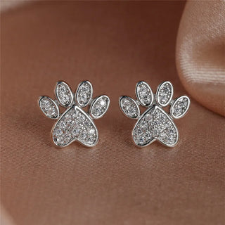 Boucles d'oreilles en zircon blanc – Design en forme de cœur