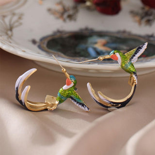 Boucles d'oreilles colibri créatives uniques