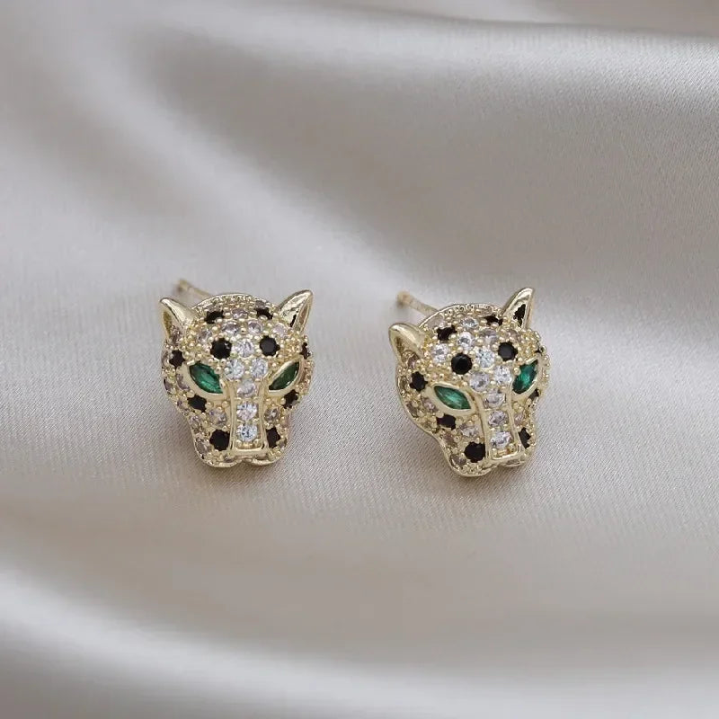 Boucles d'oreilles en cristal léopard coloré