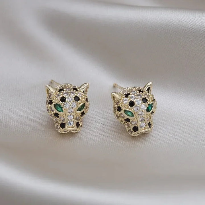 Boucles d'oreilles en cristal léopard coloré