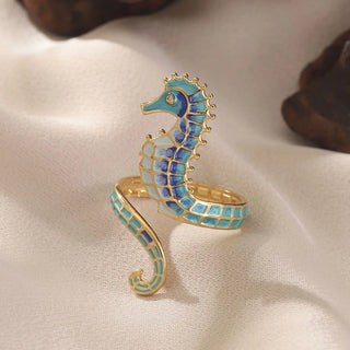 Bague Ajustable Hippocampe Rêves Océaniques