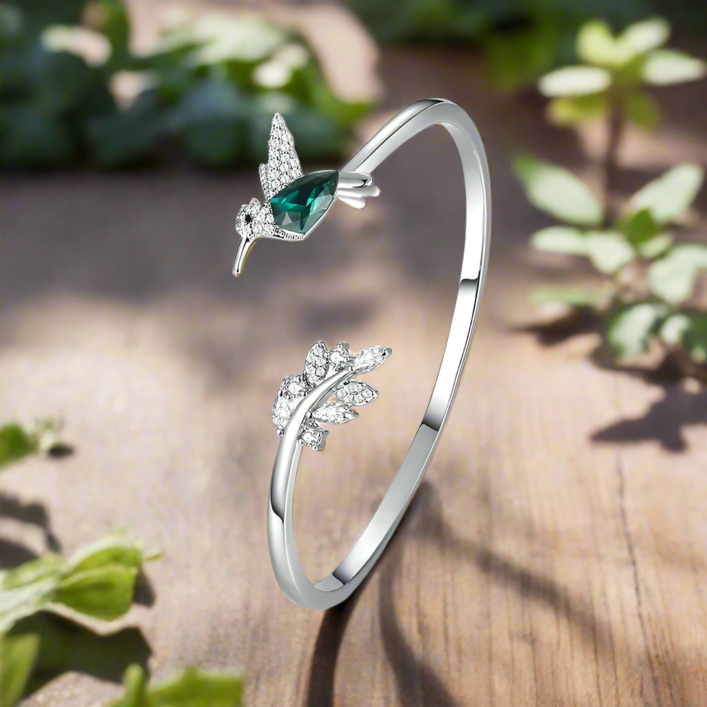 Bague Colibri Ajustable avec Diamant en Strass