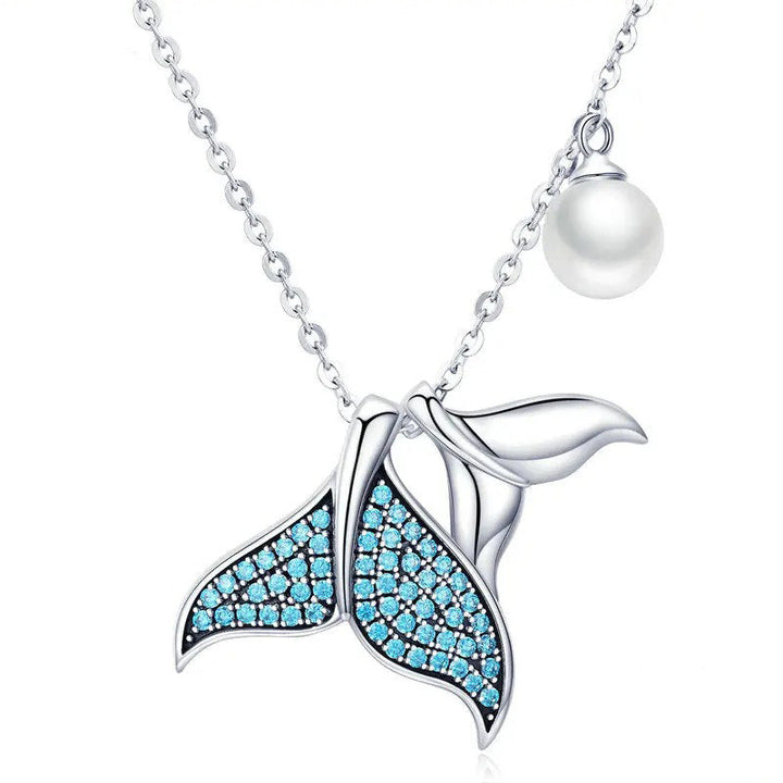 Collier Océan avec Queue de Baleine en Perles