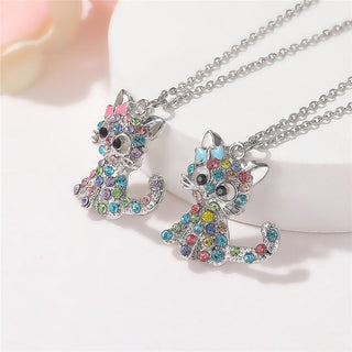 Collier en Zirconia Coloré avec Chatons Argentés